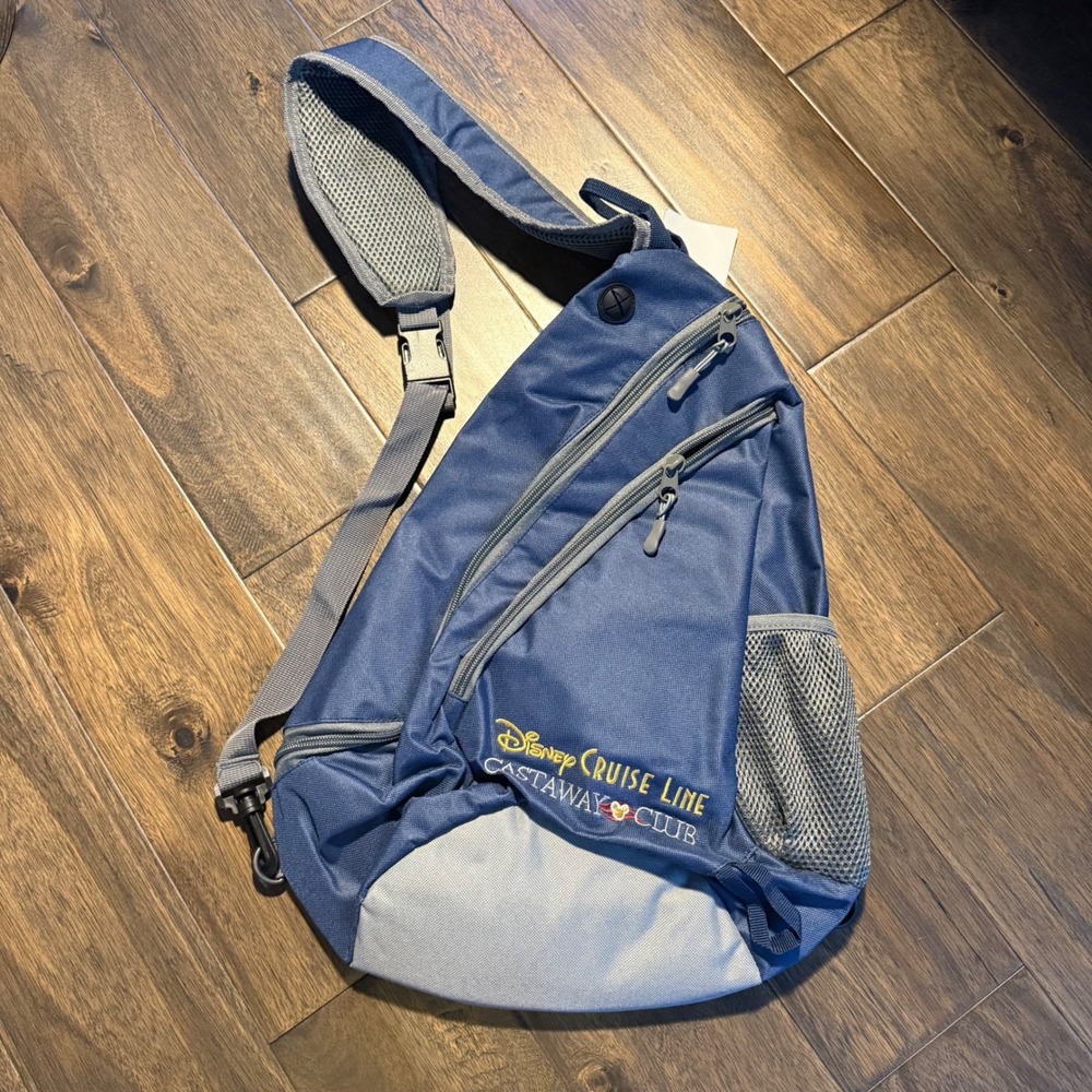 Disney Cruise Line Sling Backpack Castaway Club Navy Blue New Travel Bag